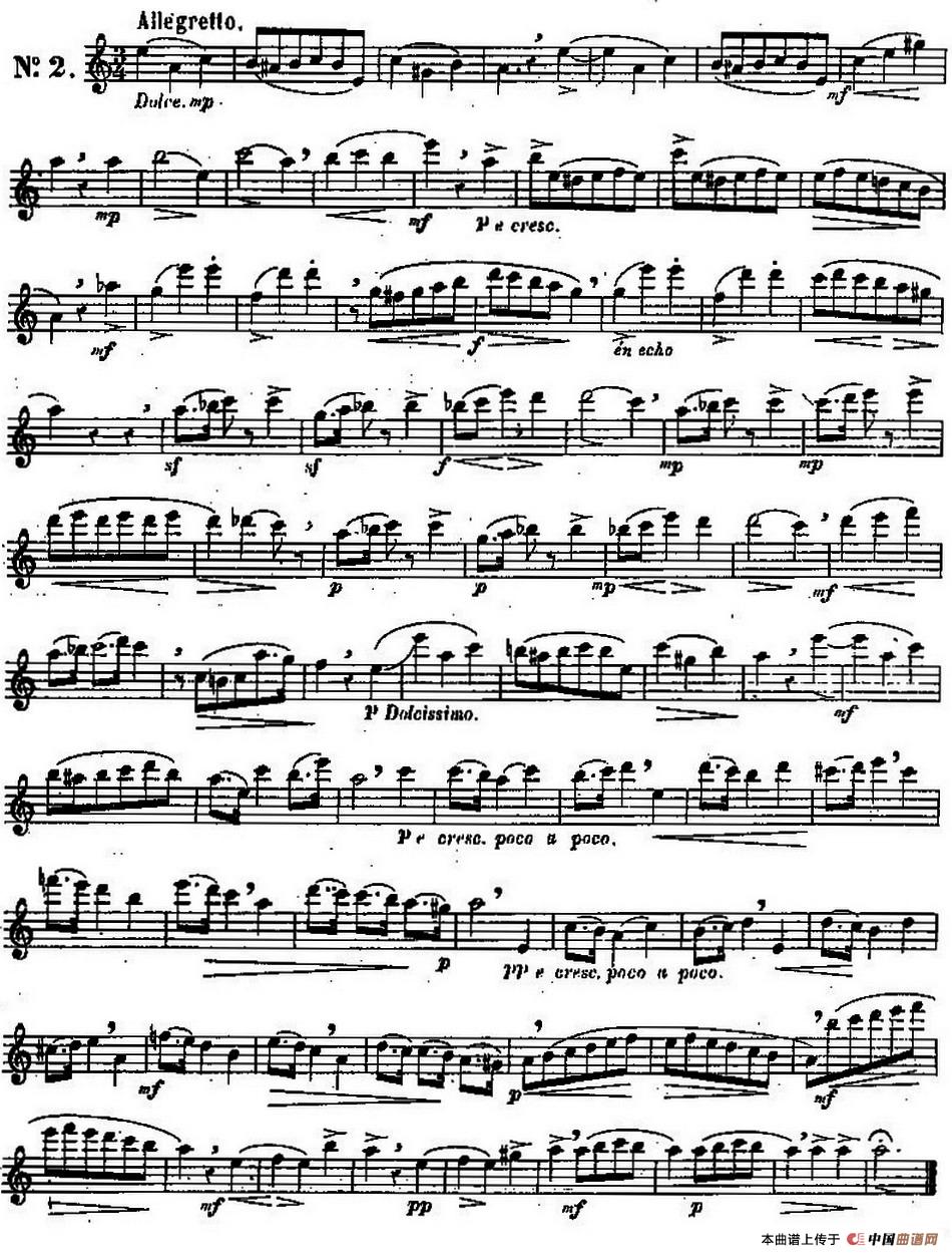 二十首练习曲作品131号（NO.13.NO1）长笛谱