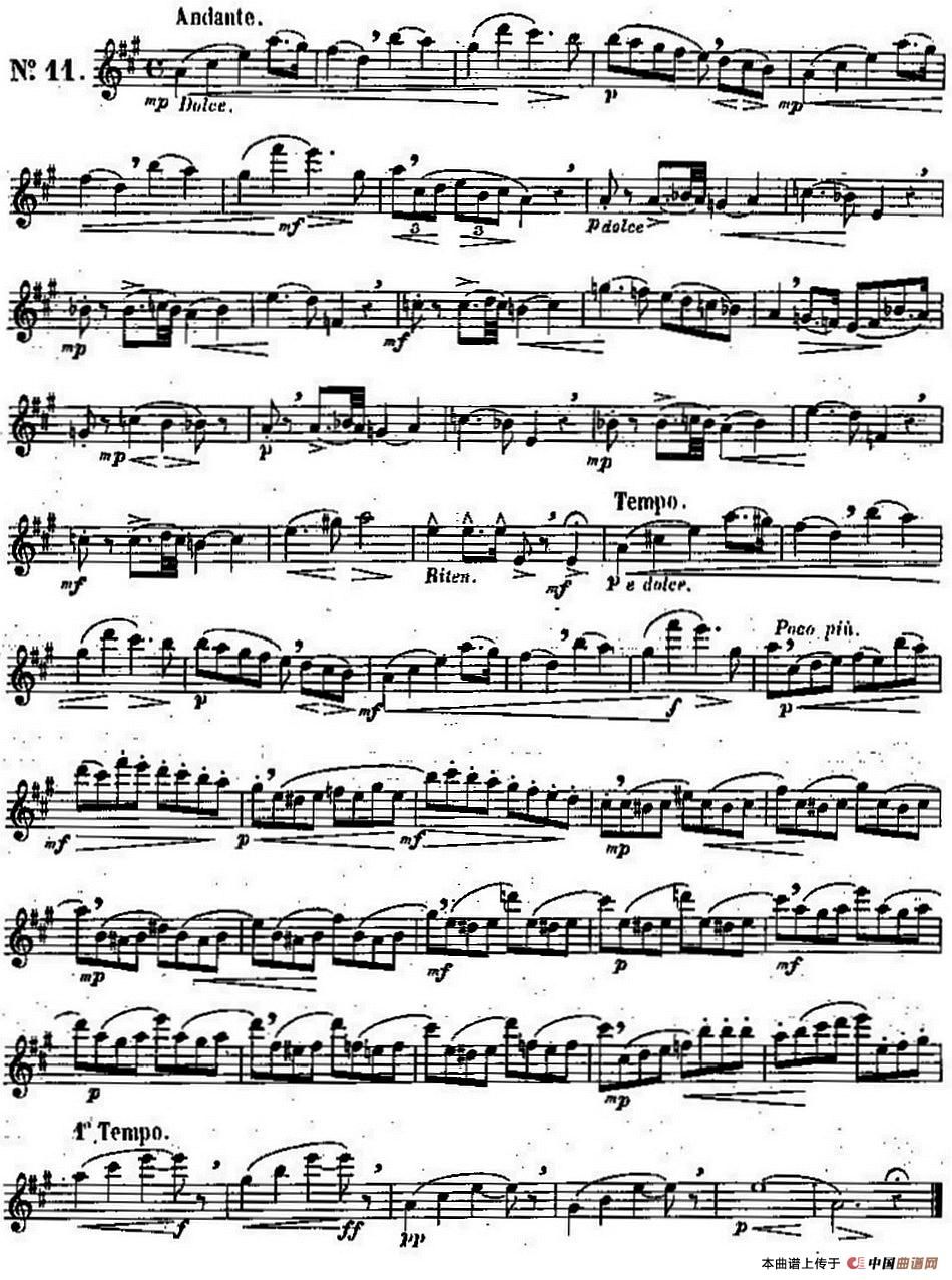 二十首练习曲作品131号（NO.11）长笛谱