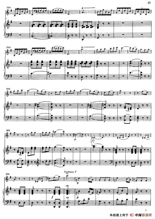 第三协奏曲第三乐章 G大调 Op.216小提琴谱