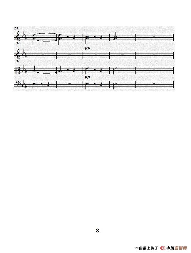 No.1弦乐四重奏总谱（第三乐章）小提琴谱