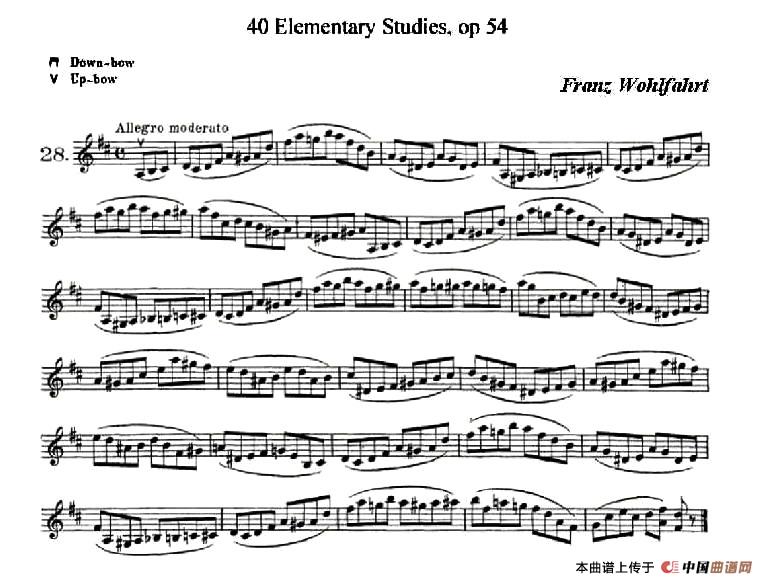 40首小提琴初级技巧练习曲之28小提琴谱