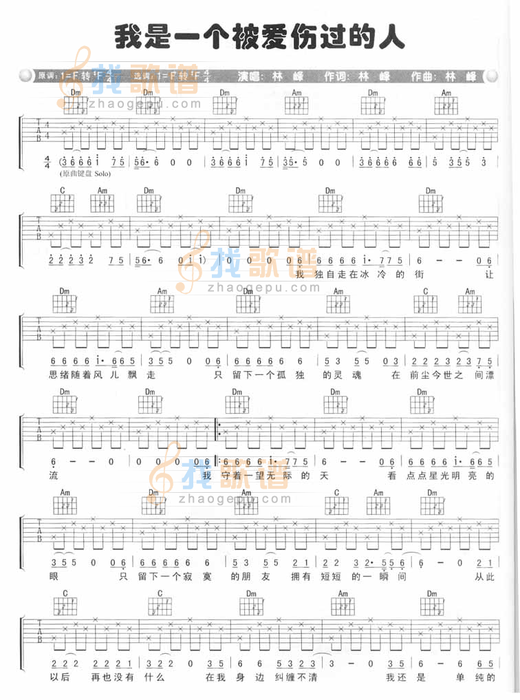 我是一个被爱伤过的人吉他谱