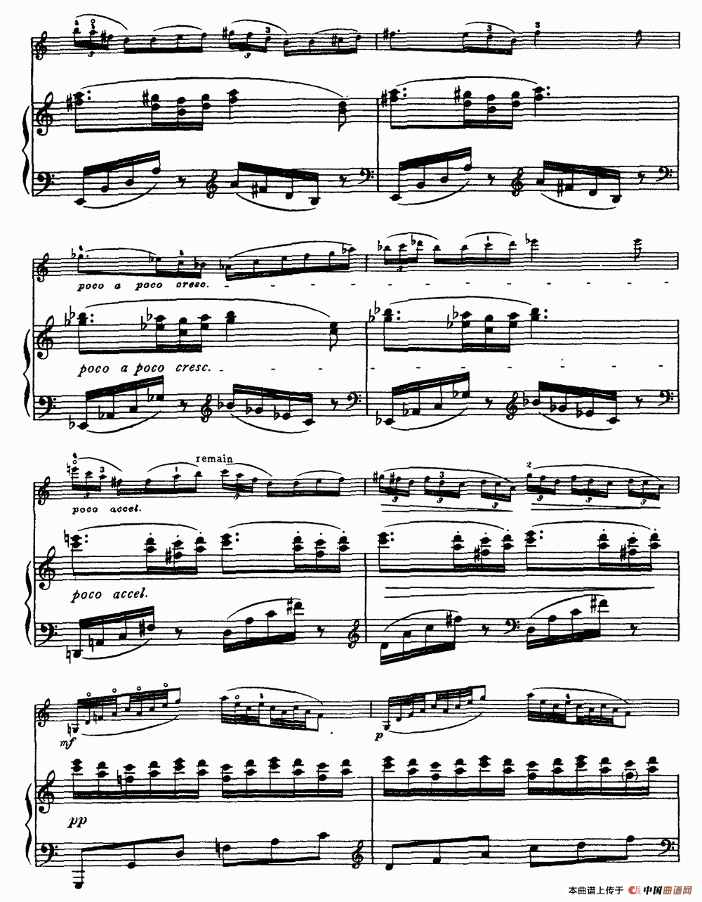 夜曲（格里格作曲版、小提琴+钢琴伴奏）小提琴谱