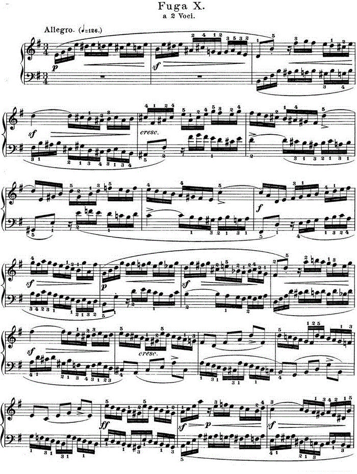 巴赫《平均律钢琴曲集·第一卷》之赋格曲（NO.10）