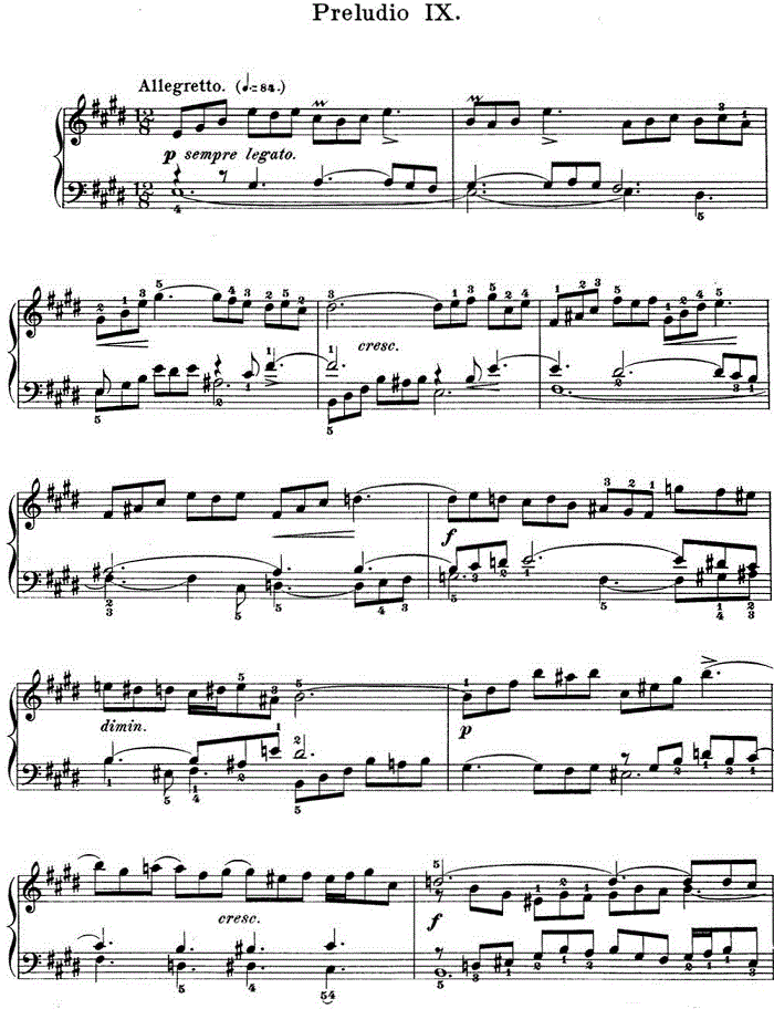 巴赫《平均律钢琴曲集·第一卷》之前奏曲（NO.9）