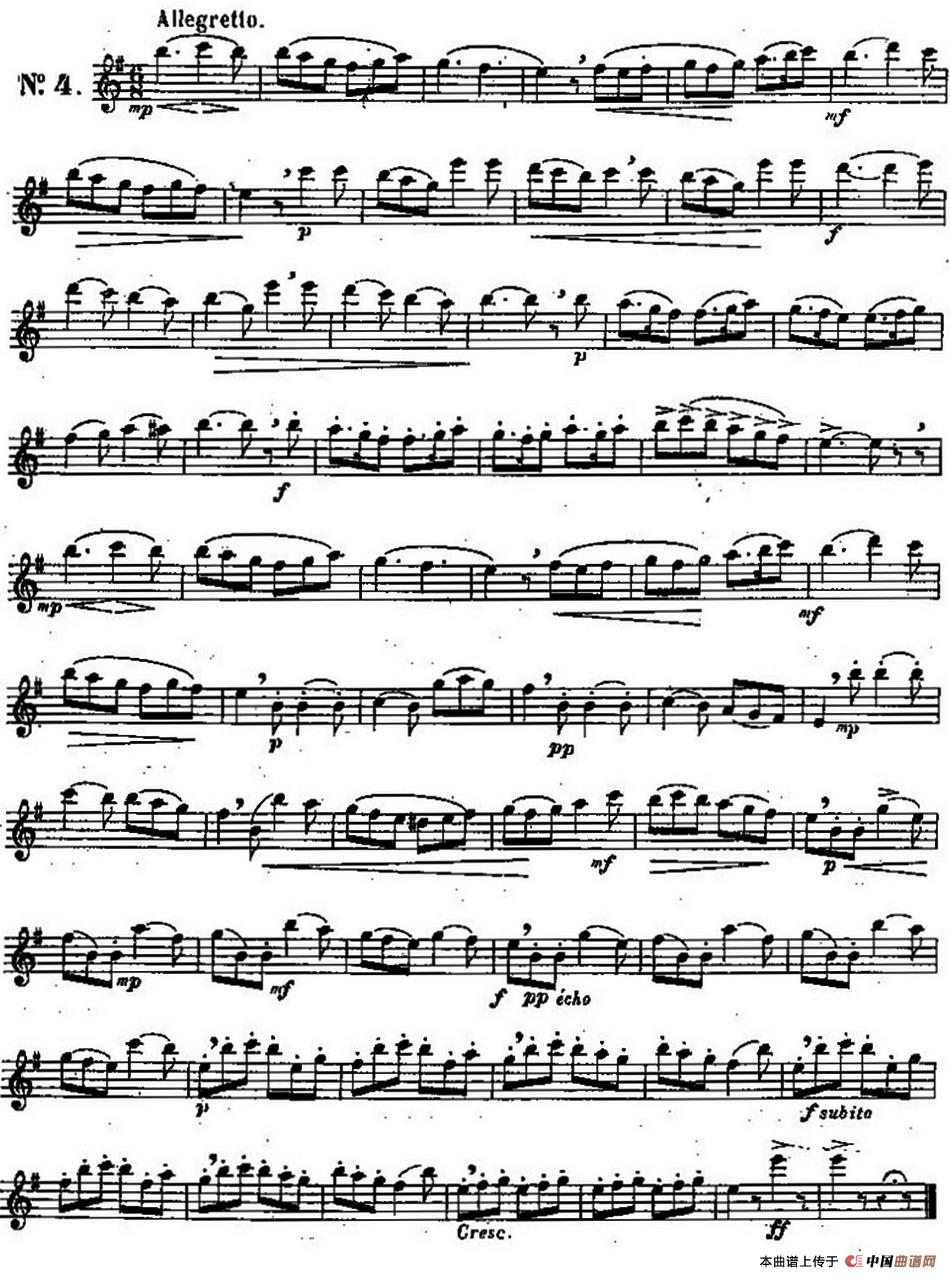二十首练习曲作品131号（NO.4）长笛谱