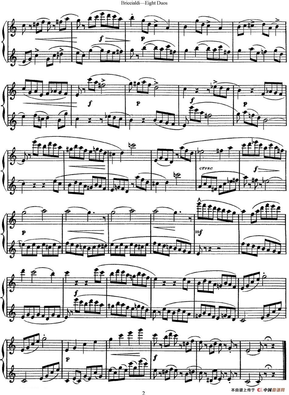 8首博瑞西亚第长笛二重奏（NO.1）长笛谱