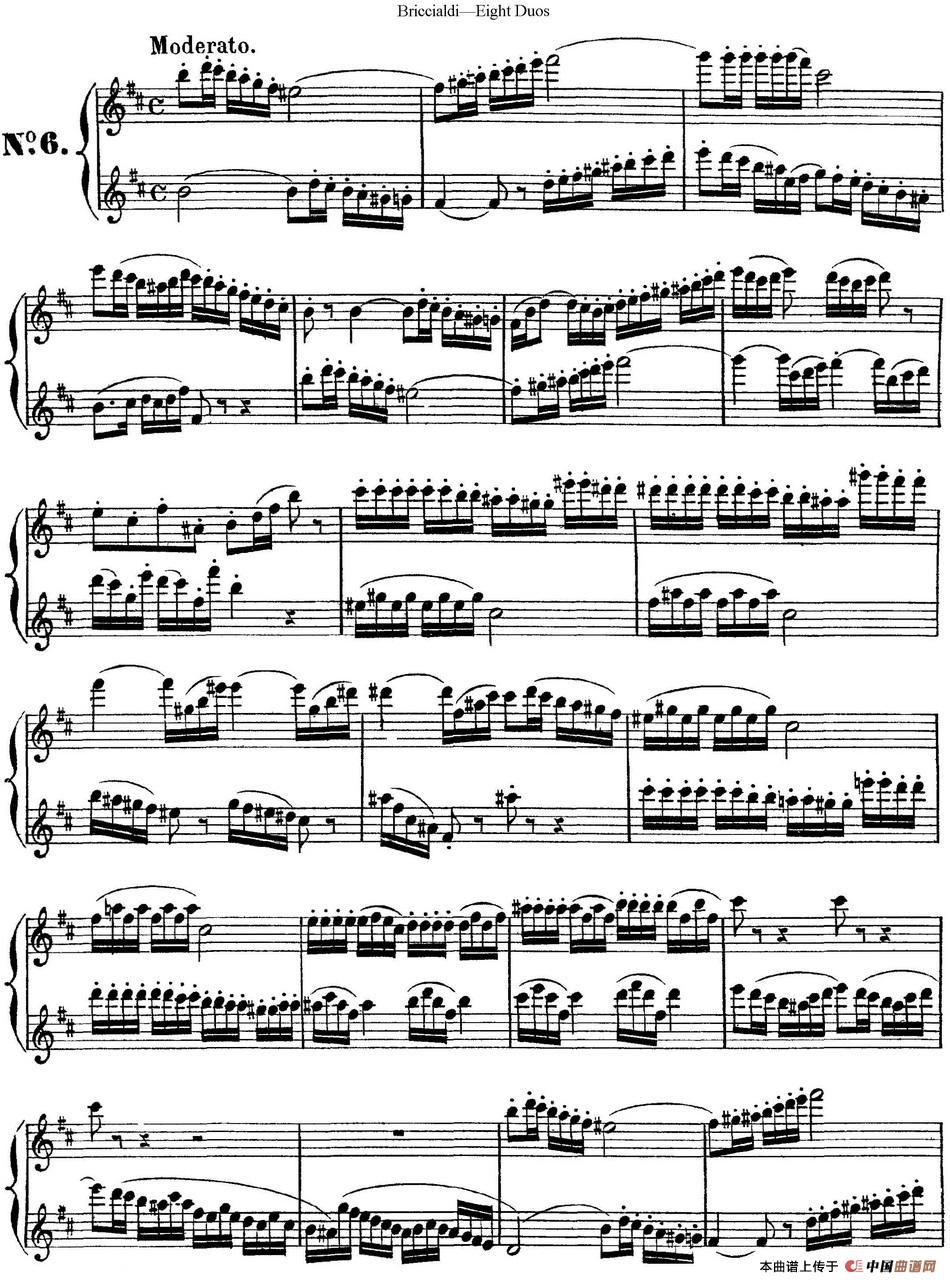 8首博瑞西亚第长笛二重奏（NO.6）长笛谱