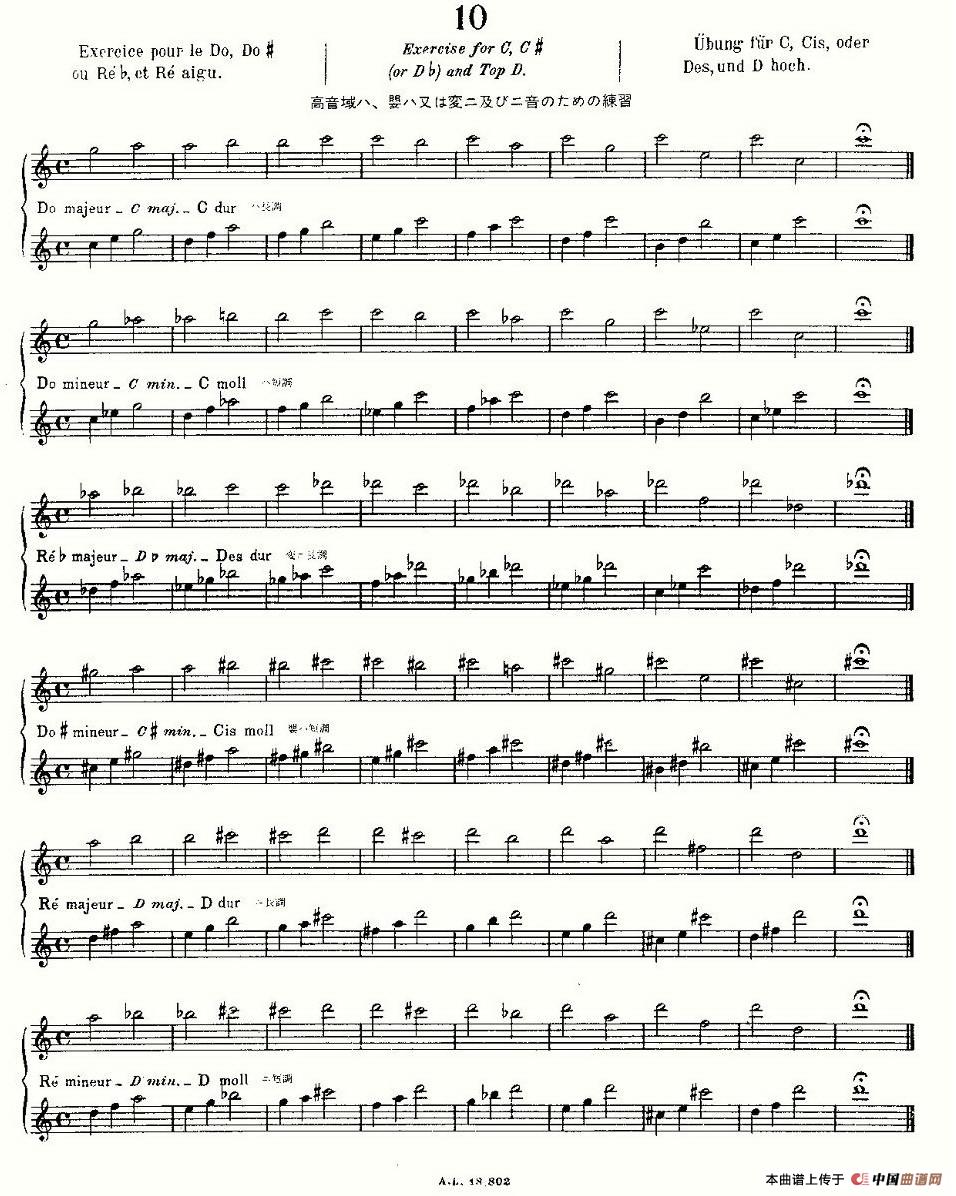 初级练习之10（Alphonse Ludec）长笛谱