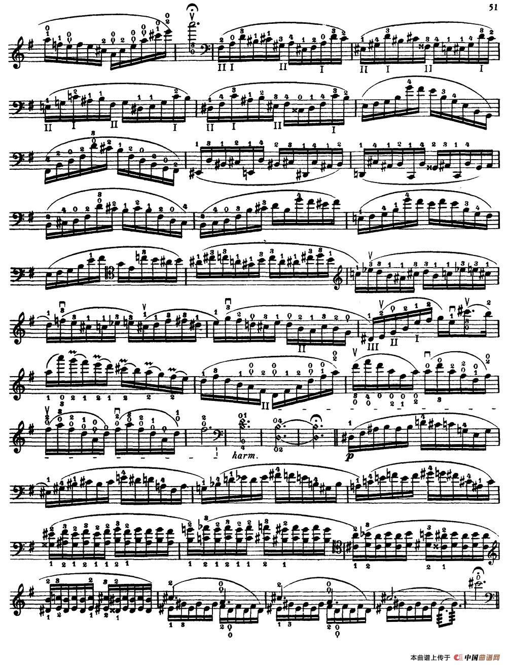 大提琴高级练习曲40首 No.24小提琴谱