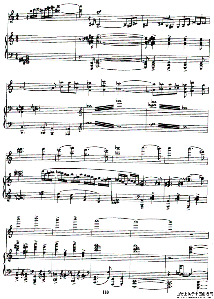 柔板——夜歌（小提琴+钢琴）小提琴谱