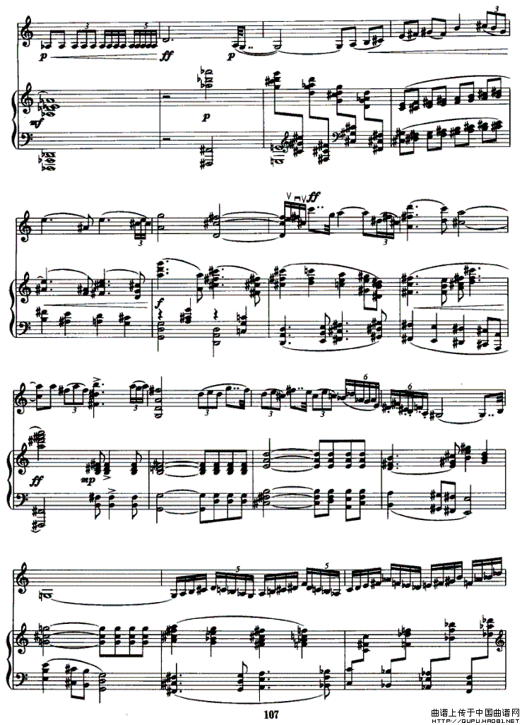 柔板——夜歌（小提琴+钢琴）小提琴谱
