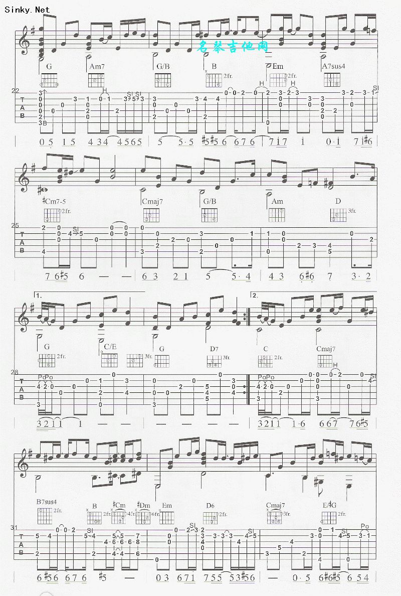I Believe （独奏）非常动听的曲子吉他谱