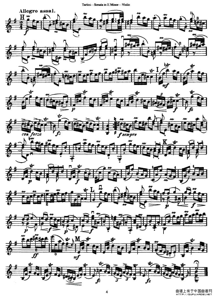 Sonata in E Minor小提琴谱