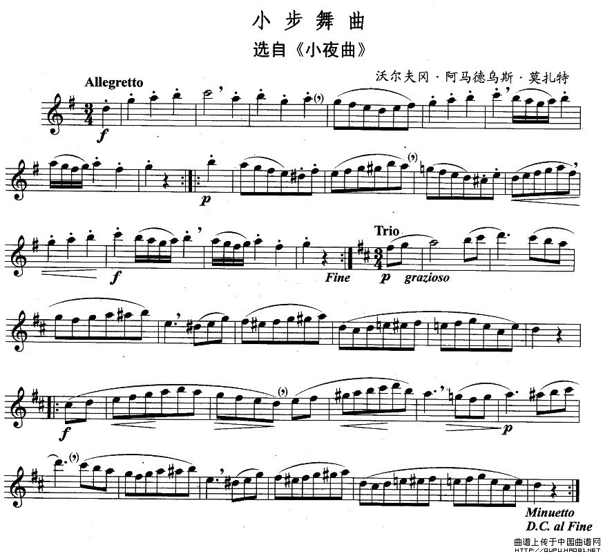 小步舞曲（选自《小夜曲》 [独奏部分]）