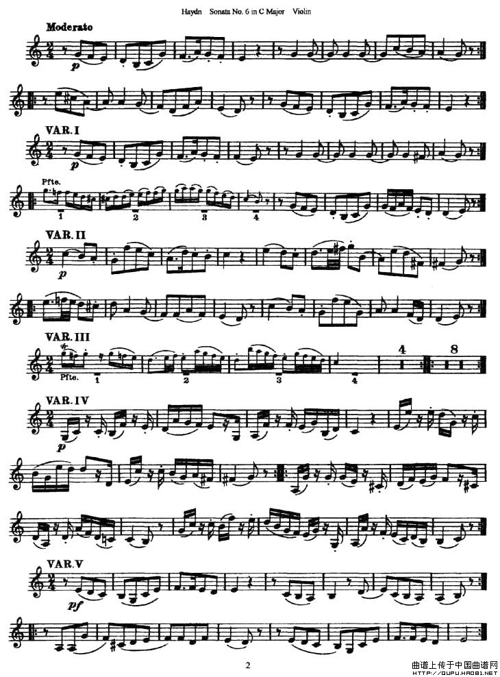 Soata No.6. in C Major小提琴谱