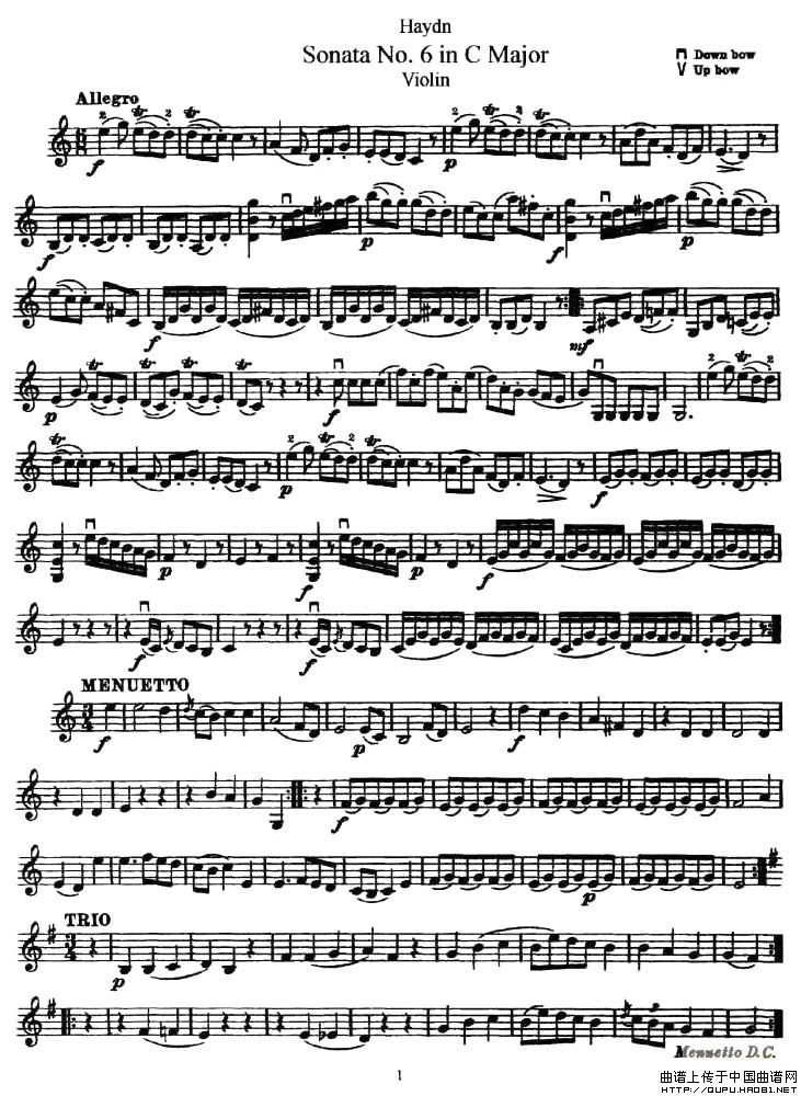 Soata No.6. in C Major小提琴谱