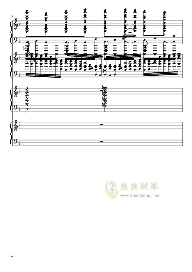 EX死亡华尔兹钢琴谱