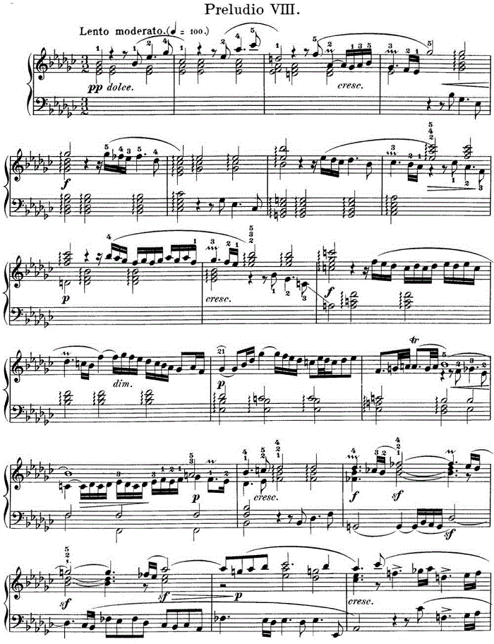 巴赫《平均律钢琴曲集·第一卷》之前奏曲（NO.8）