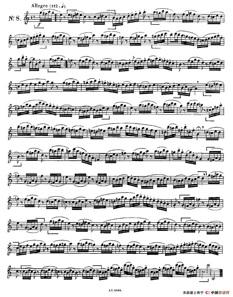 15首如歌的练习曲之6—10长笛谱
