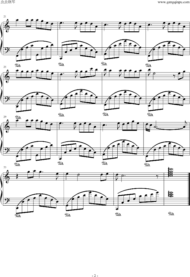 囚鸟（简单版）钢琴谱