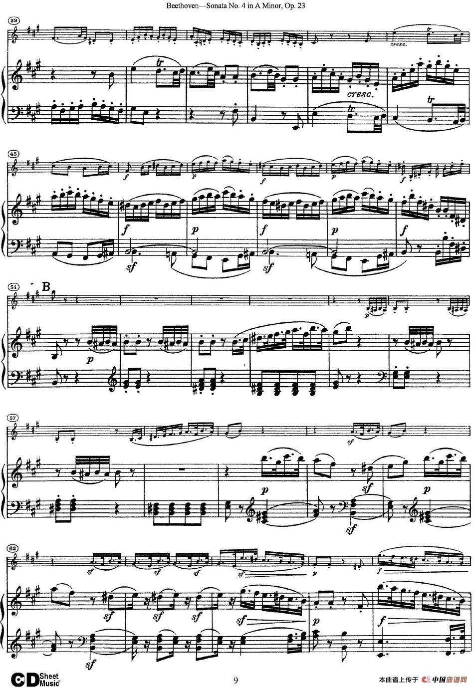 Violin Sonata No.4 in A Minor Op.23（小提琴+钢琴伴奏）