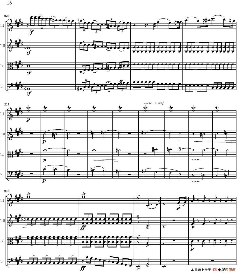 String Quartet nr.18 in E minor（E小调弦乐四重奏、P1