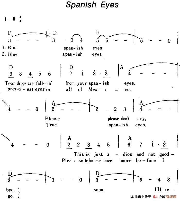 [美]Spanish Eyes（西班牙眼睛、带和弦）