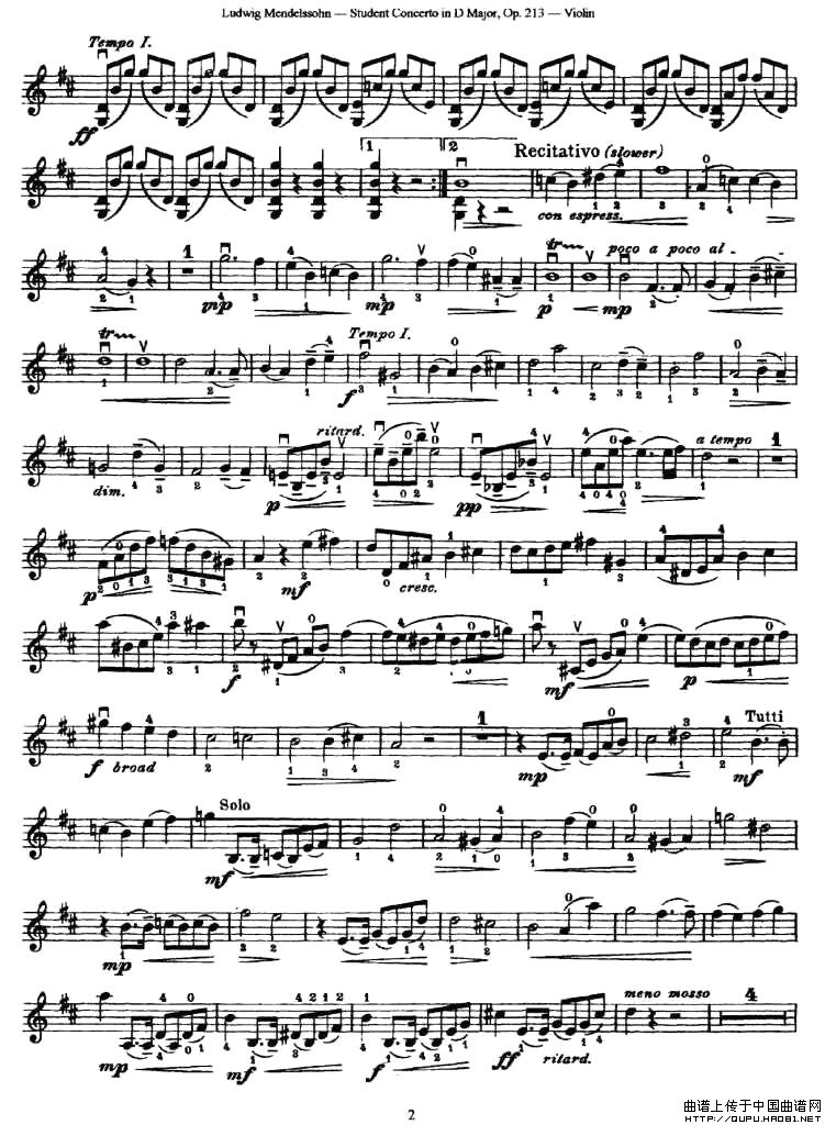 Student Concerto in DMajor小提琴谱