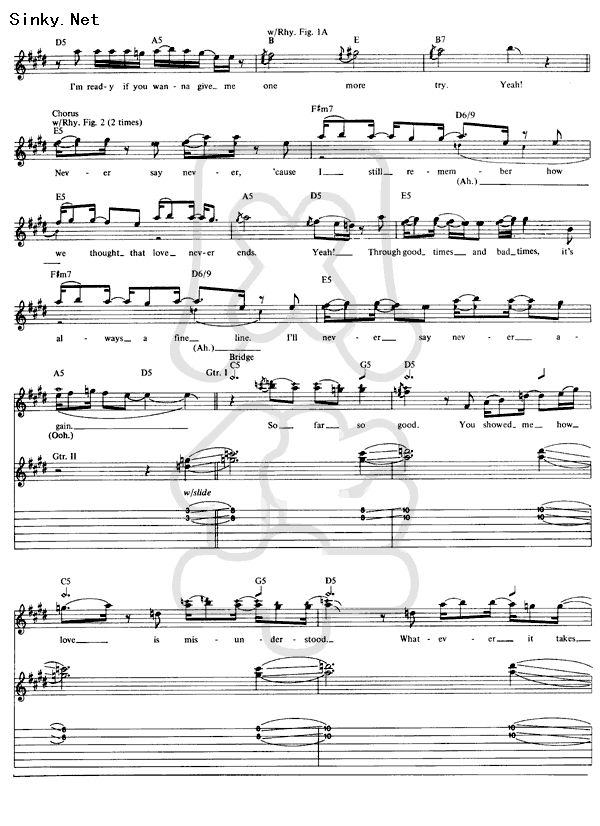 never say never(01)吉他谱