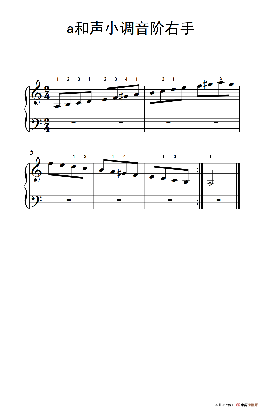 第一级 3.a和声小调音阶右手（中央音乐学院 钢琴
