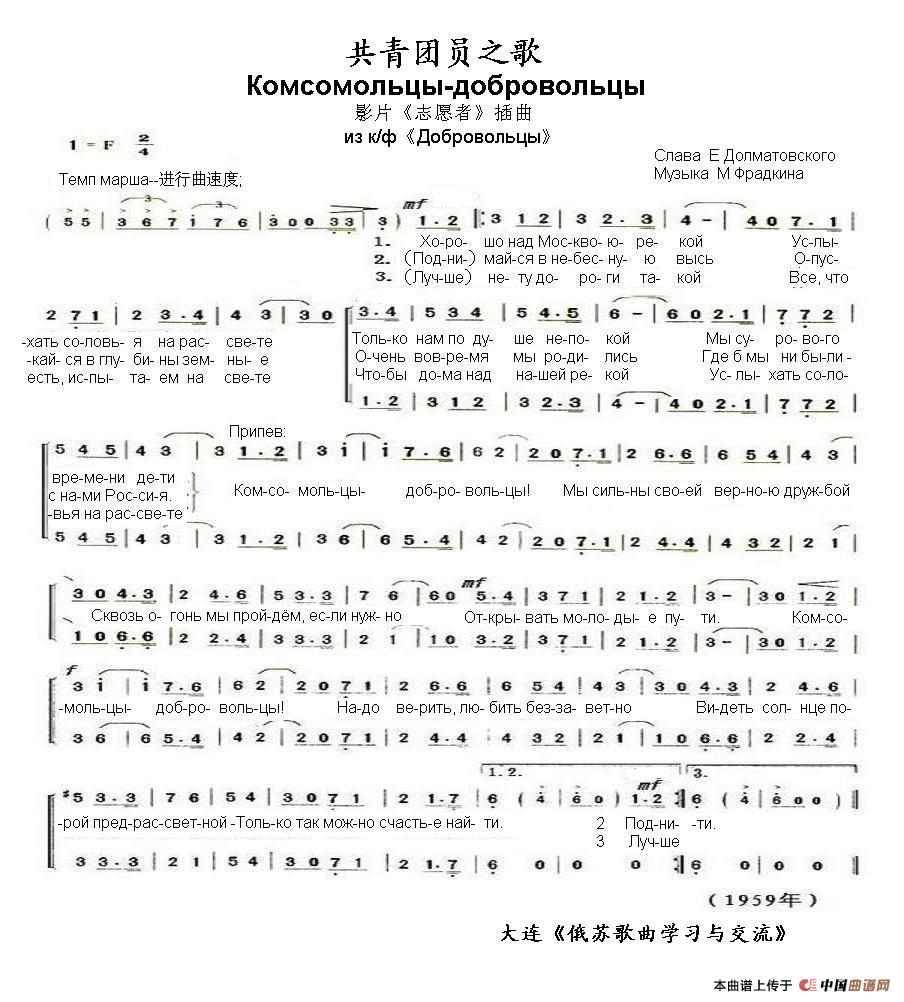 共青团员之歌（志愿者）Комсомольцы-доб