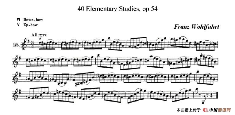 40首小提琴初级技巧练习曲之15小提琴谱