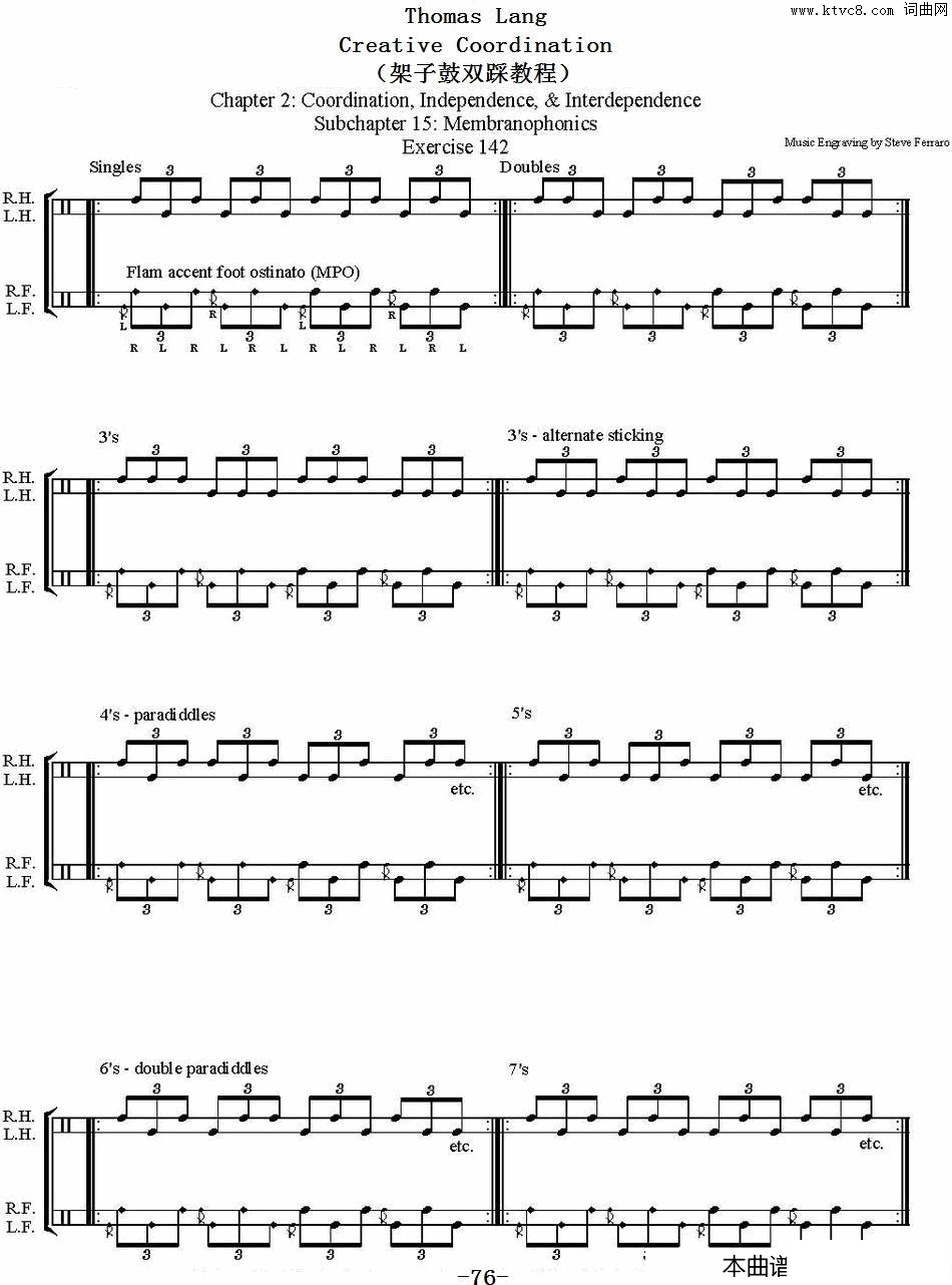 ThomasLang-CreativeCoordination架子鼓双踩教程P76-91(Thomas Lang - Creative Coordination架子鼓双踩教程P76-91)