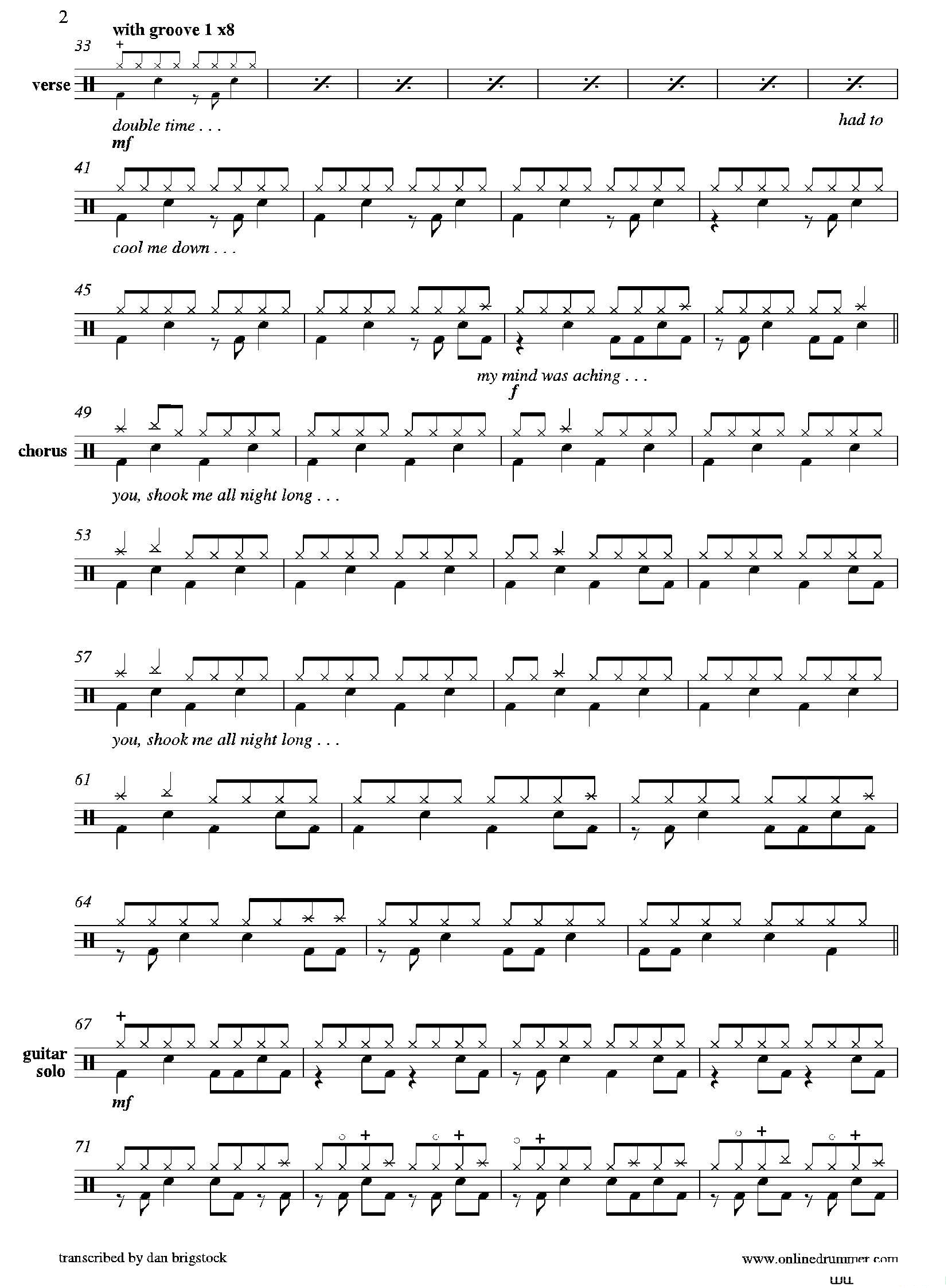 YouShookMeAllNightLong鼓谱(You Shook Me All Night Long鼓谱)