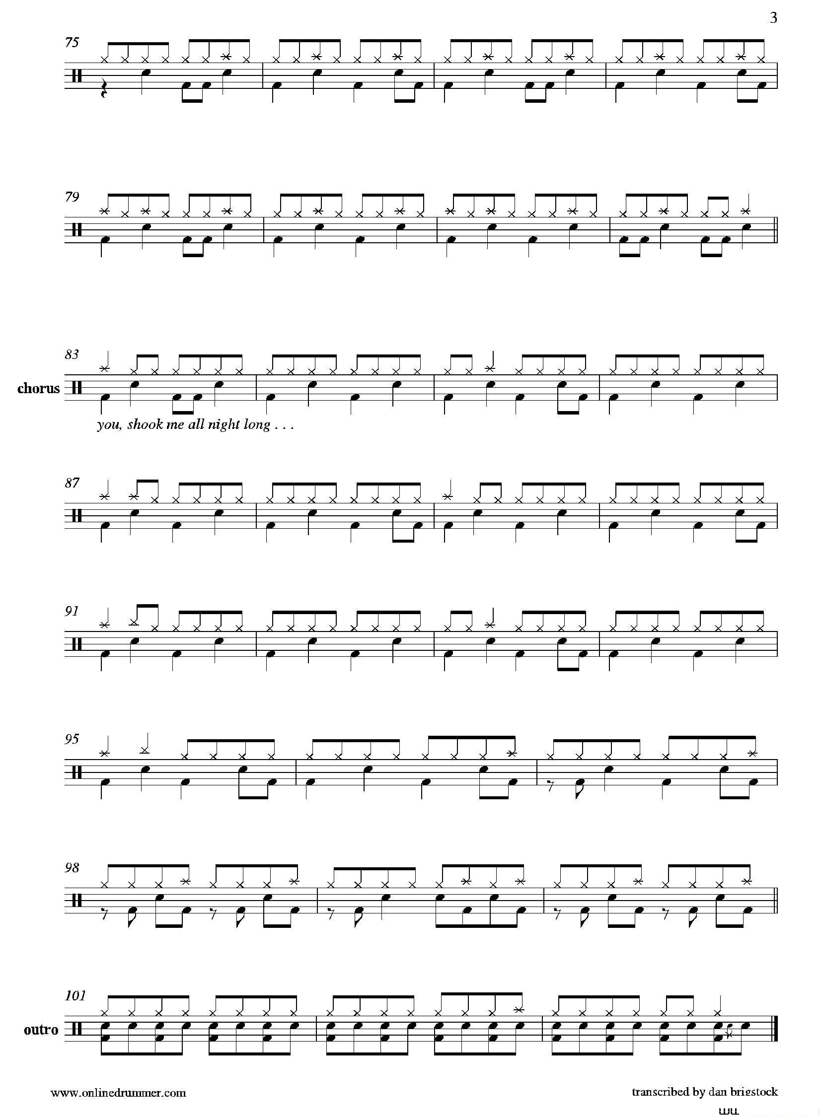 YouShookMeAllNightLong鼓谱(You Shook Me All Night Long鼓谱)