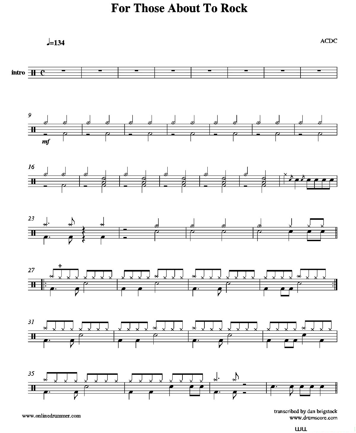 ForThoseAboutToRock鼓谱(For Those About To Rock鼓谱)