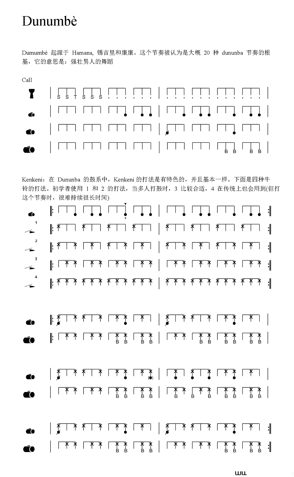 Dunumbè非洲手鼓谱