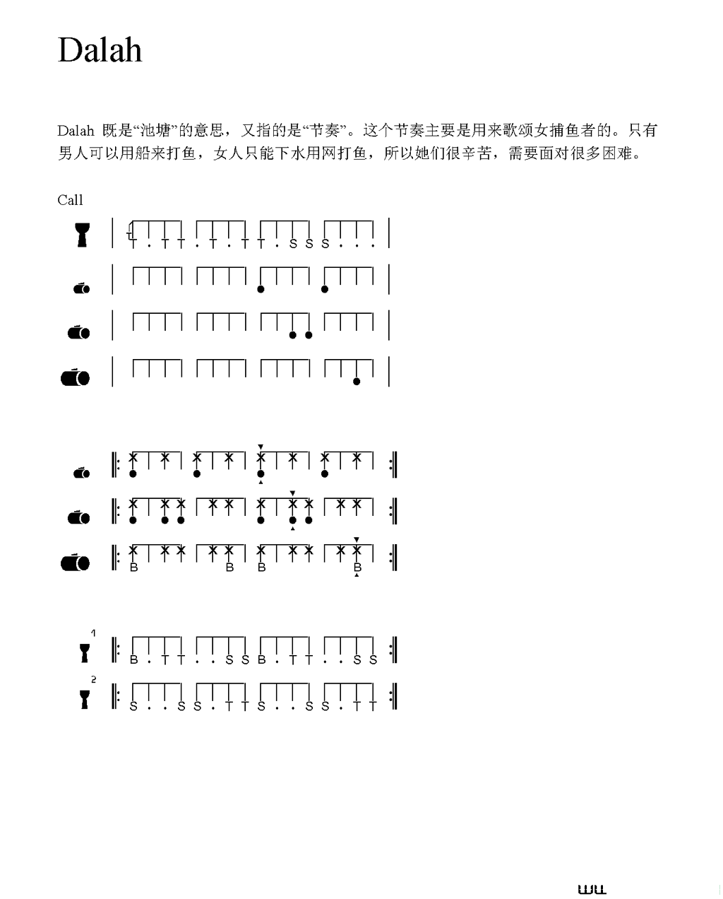 Dalah非洲手鼓谱
