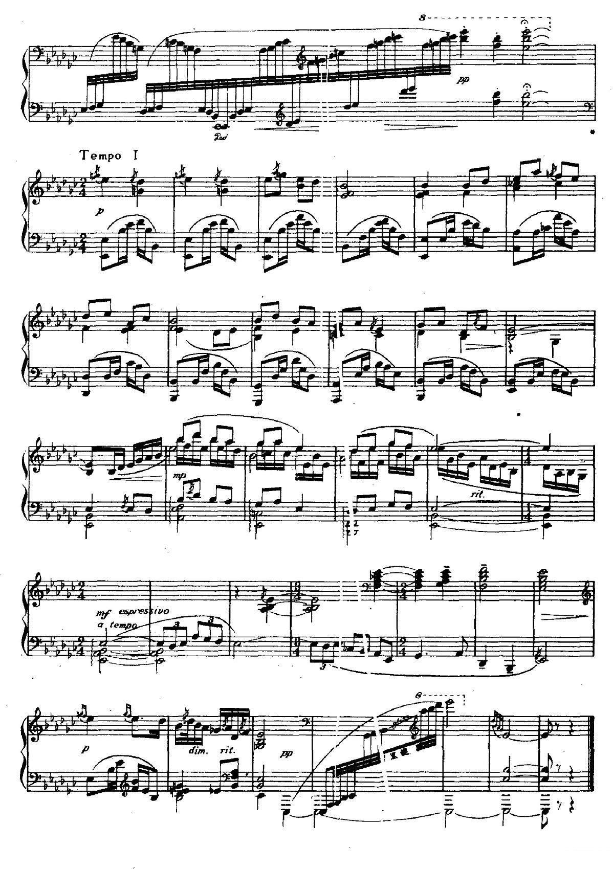 钢琴曲谱 前奏曲二首：二、筝箫吟（钢琴独奏）