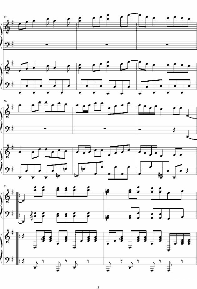 钢琴曲谱 金蛇狂舞（双钢琴）