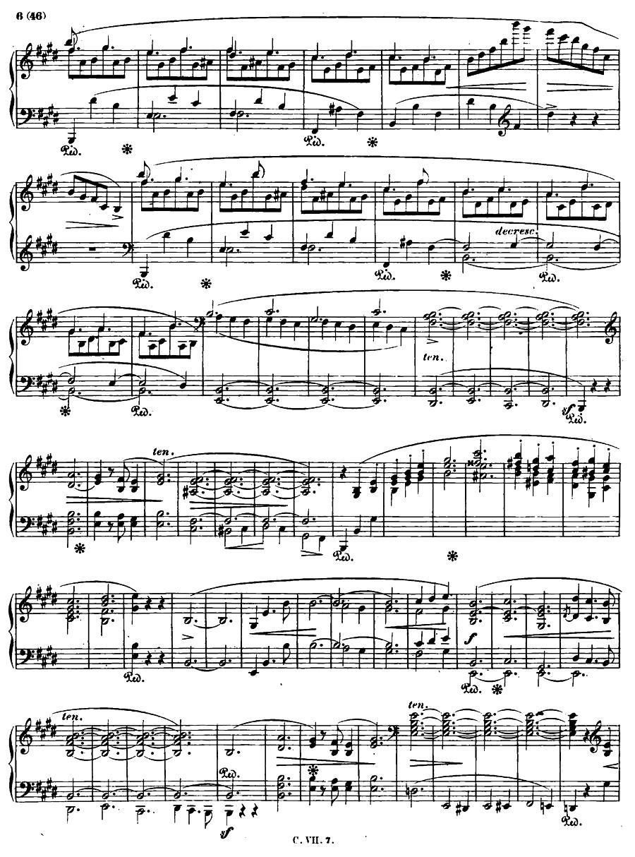 钢琴曲谱 E大调钢琴谐谑曲Op.54（第四号）