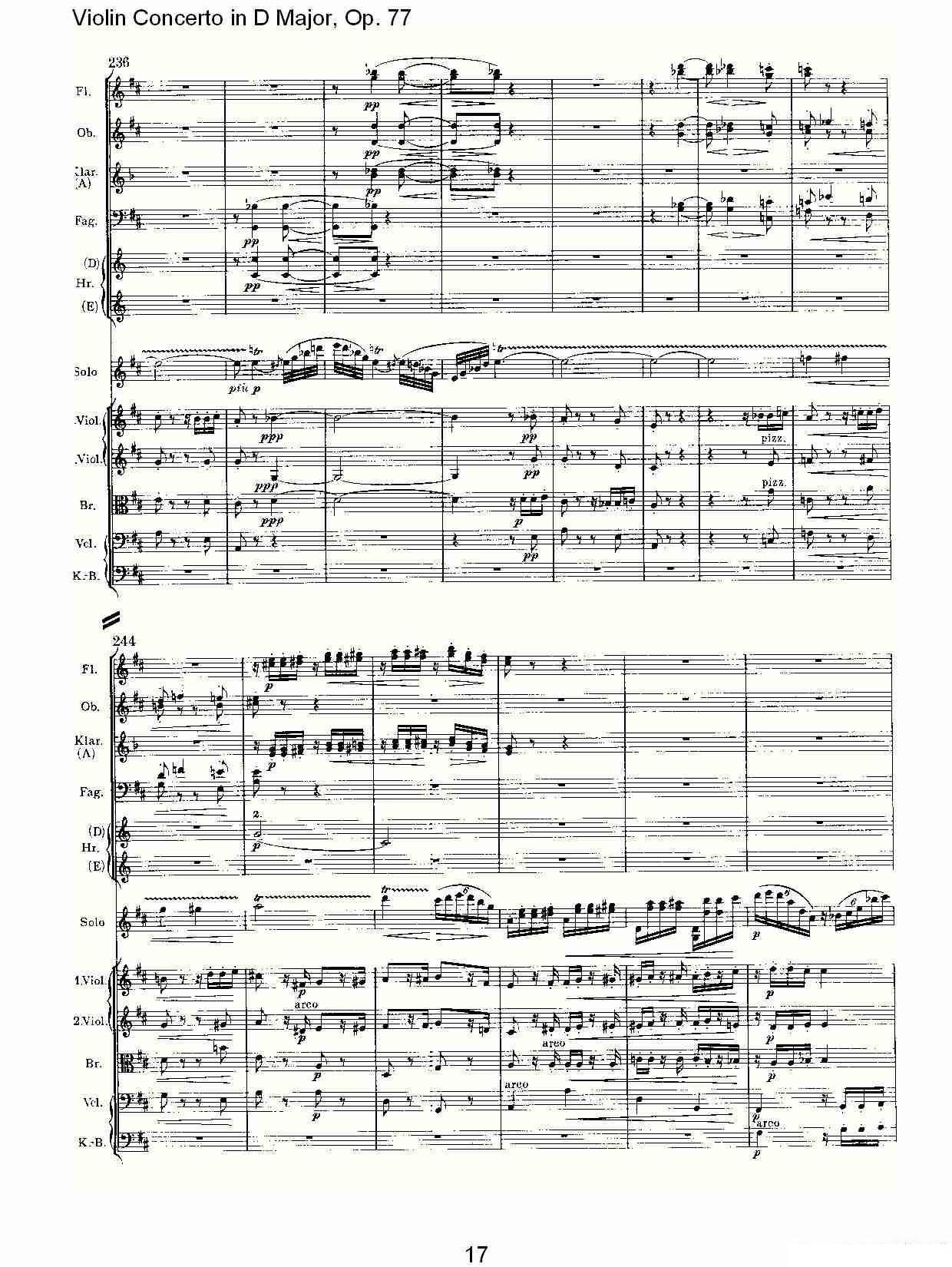 提琴乐谱曲谱 《D大调小提琴协奏曲, Op.77第三乐章》提琴谱