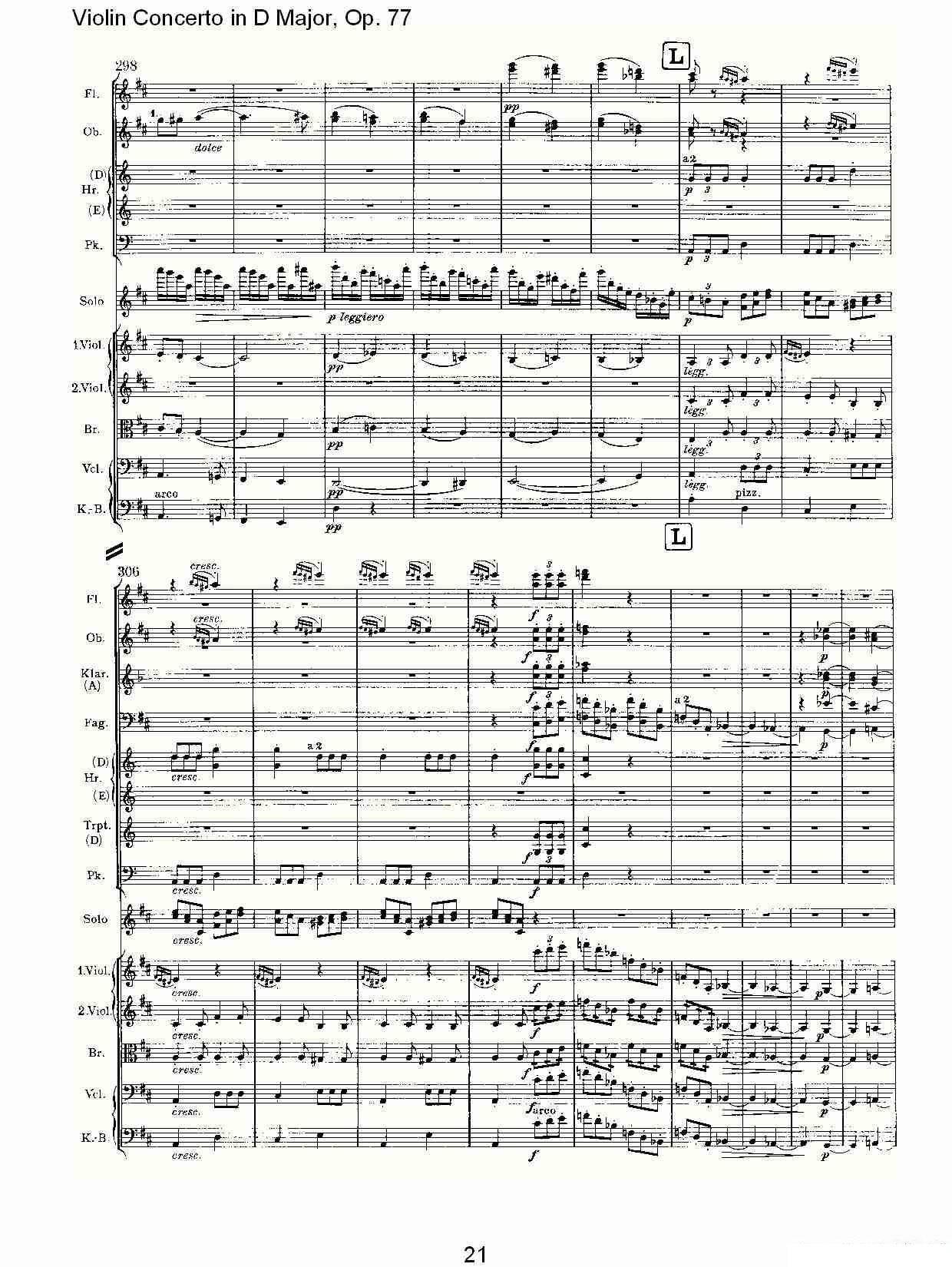 提琴乐谱曲谱 《D大调小提琴协奏曲, Op.77第三乐章》提琴谱
