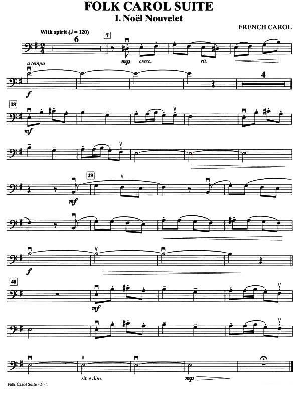 提琴乐谱曲谱 FOLK CAROL SUITE（大提琴分谱）