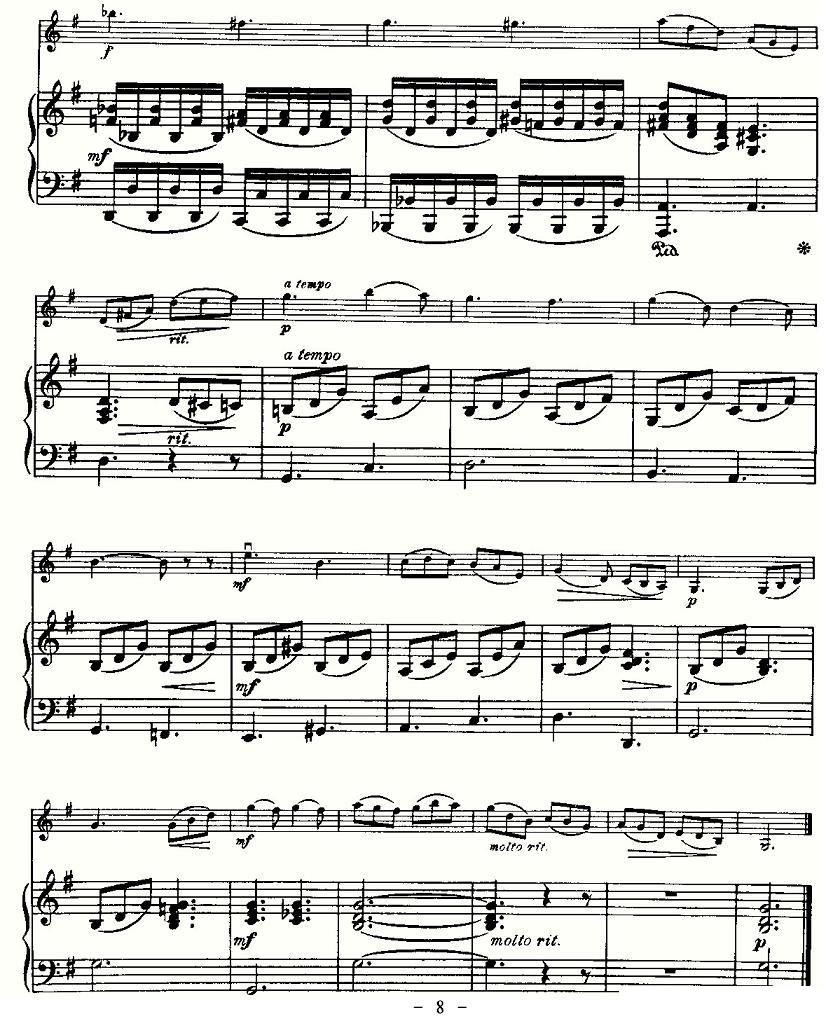 提琴乐谱曲谱 里丁格（Oskar_Rieding)b小调小提琴协奏）