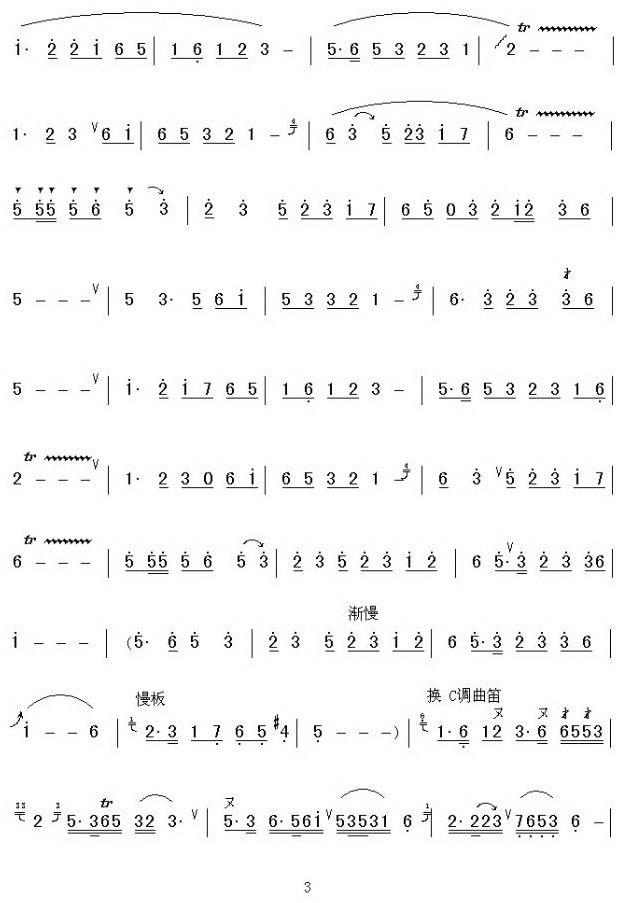 笛箫乐谱曲谱 潇湘银河（笛子协奏曲）