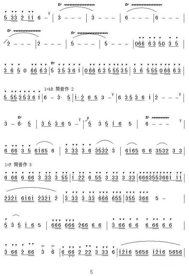 笛箫乐谱曲谱 潇湘银河（笛子协奏曲）
