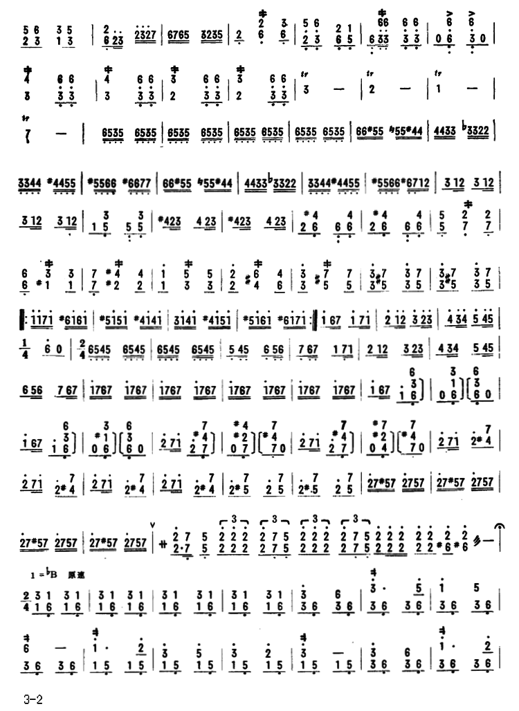 扬琴乐谱曲谱 边疆巡逻兵（宿英、宿水良编曲）