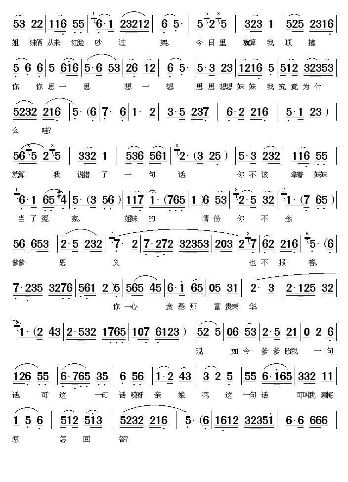 《姐妹易嫁》素梅唱段：冰上过河进退难